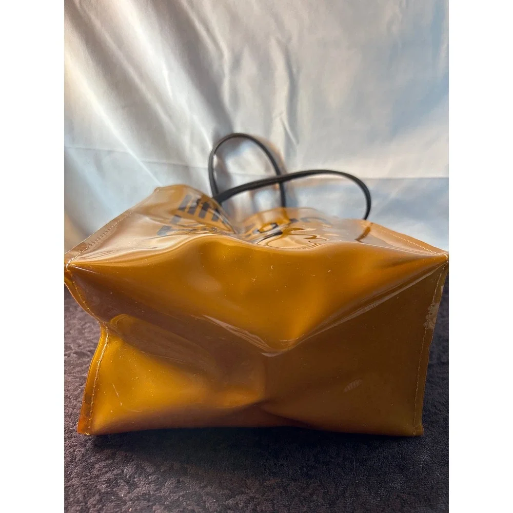 Bloomingdales Little Brown Bag Small PVC Tote Iconic Shopping Bag Brown